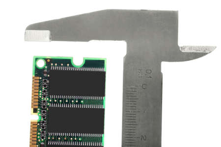 close up image of memory module over whiteの写真素材