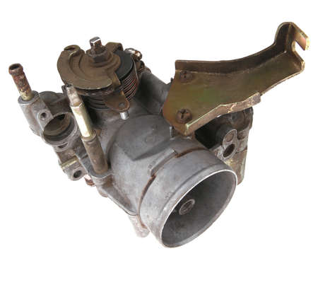 used part of motor isolated over white background
