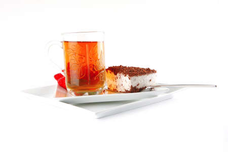 milk cake and chocolate bars on whiteの写真素材