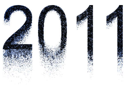 New Years card with 2011 text isolated on whiteの写真素材