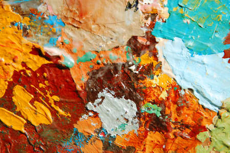 real abstract color oil paint as backgroundの写真素材