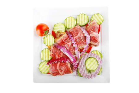 fresh roasted meat rolls on white platterの写真素材