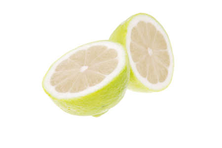 fresh raw lime isolated over white background
