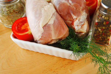 image of fresh raw chiken legs and spices