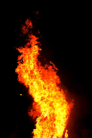Big red yellow flames on black background