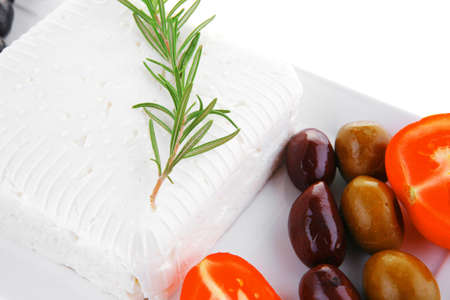 image of toast and vegetables with soft feta cheeseの写真素材