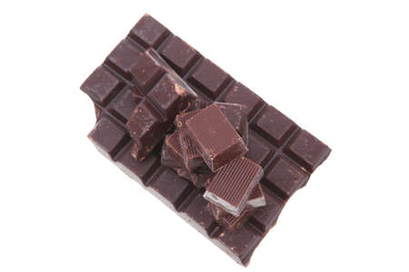 dark chocolate and candy's isolated on white background