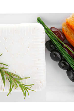 image of toast and vegetables with soft feta cheese