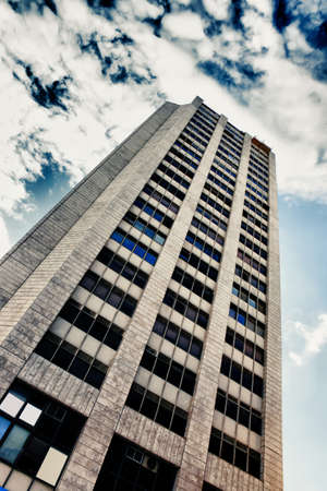 city tower urban sky with clouds