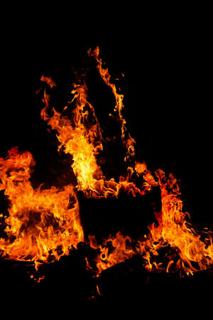 flame isolated over black backgroundの写真素材