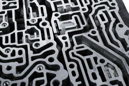 car engine : automatic transmission control center variator gearbox valve body brainの写真素材