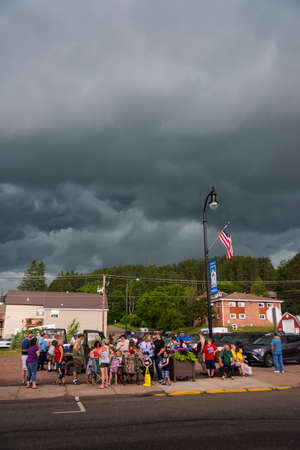 Independence Day in downtown Mellen, Wisconsinのeditorial素材