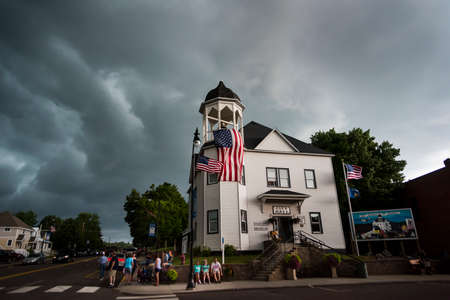 Independence Day in downtown Mellen, Wisconsinのeditorial素材
