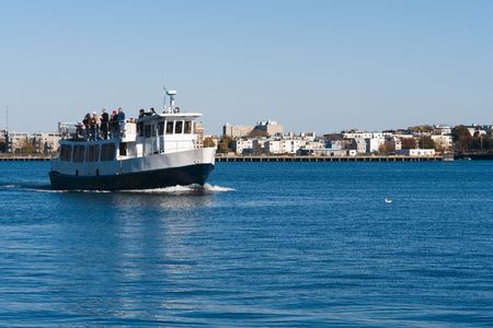 A ferry carries its passengersの写真素材