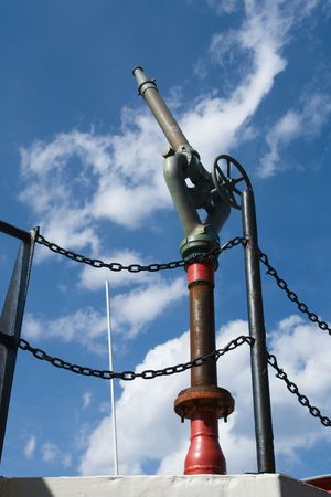 The water cannon on a fireboatの写真素材