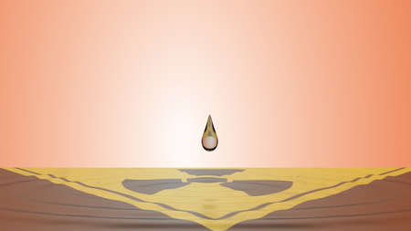radioactive drop of water on irradiated backgroundの写真素材