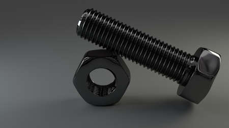 titanium coated nut and boltの写真素材