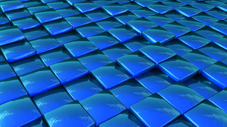 abstract background made of shiny glossy blue random tiles
