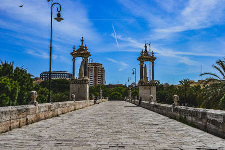 Historic bridge in the city of Valencia, Spain