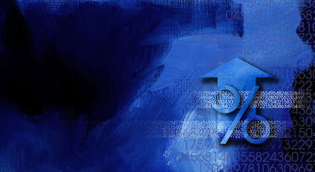 Graphic of percentage sign with upwards arrow for possible use with charts and comparisonsの写真素材