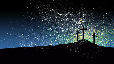 Abstract graphic illustration of the Christian crosses at Calvary.の写真素材