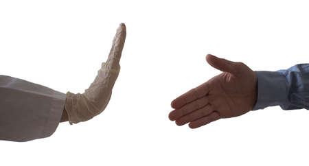 Hand shake with and without gloves