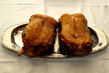 Preparations for Christmas dinnerの写真素材