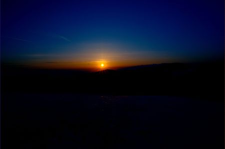 sunrise on a mountain in transylvaniaの写真素材