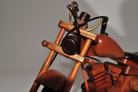 wooden motorbike - model -の写真素材
