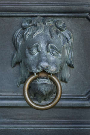 Lion head door knockerの写真素材