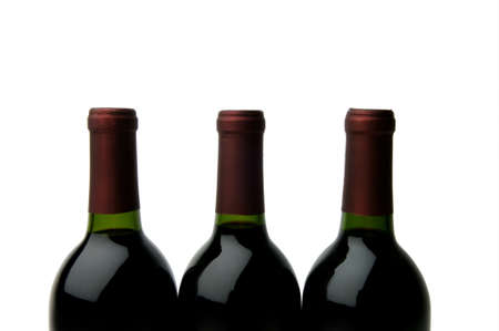 3 wine bottle tops on white backgroundの写真素材
