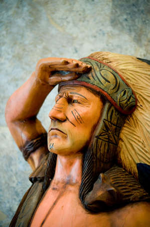 An image of a cigar indian statueの写真素材