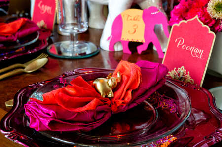 Image of the ceremony set up on the Mandap for an Indian weddingの写真素材