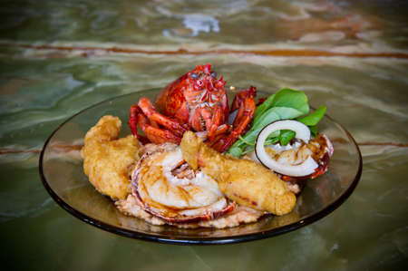 Image of a Lobster Dinner prepared 3 waysの写真素材