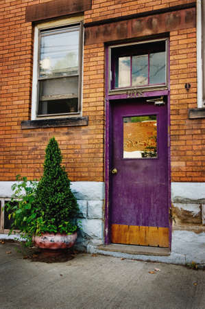 An image of a unique, colorful and purple doorwayの写真素材