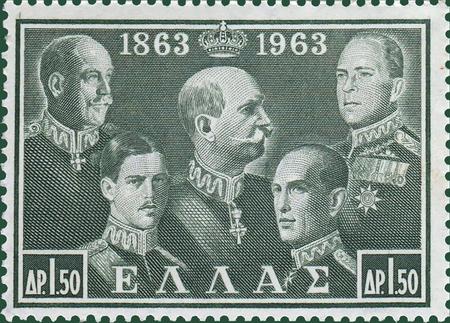 1963 A stamp printed in Greece greenのeditorial素材