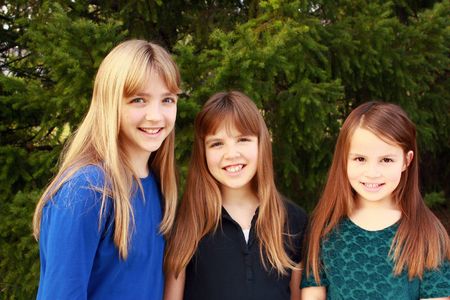 Three girls togetherの写真素材