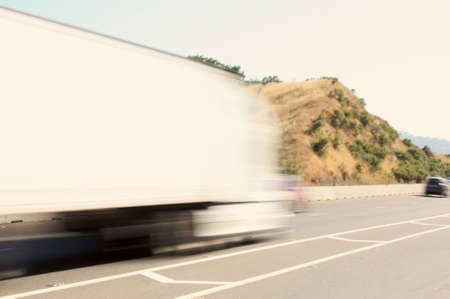 Speeding big truckの写真素材