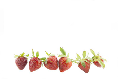 Strawberries with white backgroundの写真素材