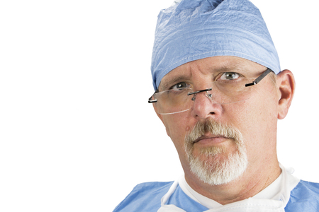 Surgeon with Glasses Surgical Uniformの写真素材
