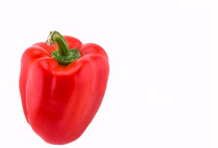 Close-up of Red Pepper With White Backgroundの写真素材