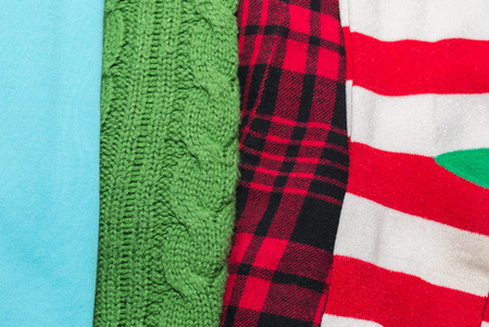 Many Colorful Fabric Cloth Textures With Patterns Backgroundの写真素材