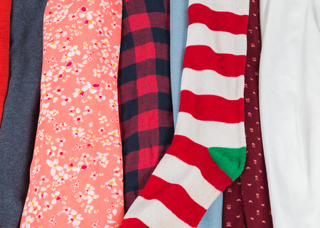 Many Colorful Fabric Cloth Textures With Patterns Backgroundの写真素材