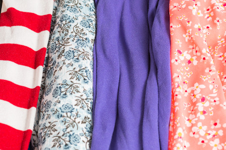 Many Colorful Fabric Cloth Textures With Patterns Background