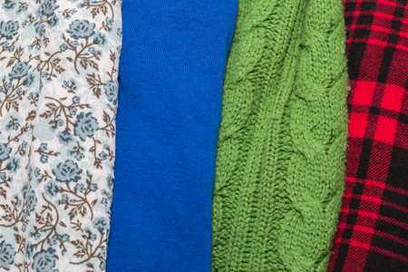 Many Colorful Fabric Cloth Textures With Patterns Background