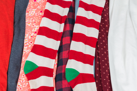 Many Colorful Fabric Cloth Textures With Patterns Backgroundの写真素材