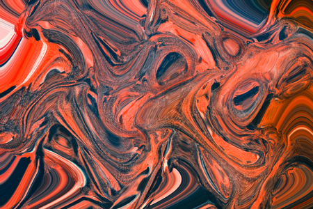 Beautiful Abstract Orange and Blue Swirled Designの写真素材