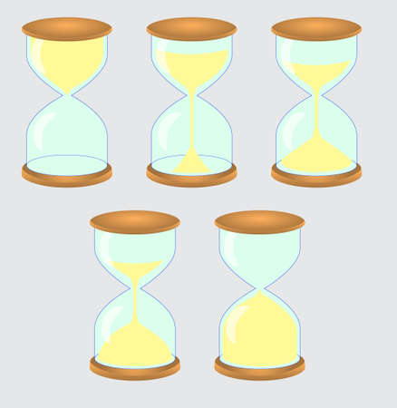 Set of hourglasses icons. Templates for any interface, site or application. Vector illustration