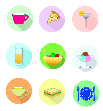 Set of restaurant icons. Templates for any interface, site or application, for example, for menu. Vector illustrationのイラスト素材