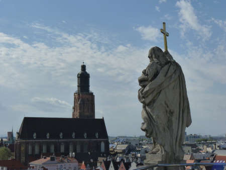 Panorama of Wroclaw from the roof of the University of Wroclaw. polandの写真素材